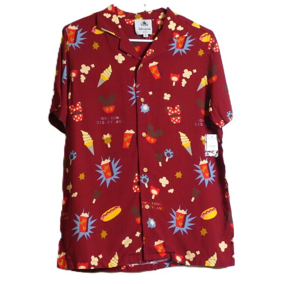 Disneyland Shirt Size S Hong Kong Maroon Red Matching FAMILY Vacation Tops NWT - Picture 1 of 10